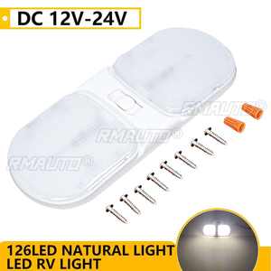 Lámpara de Lectura LED para Techo de Autocaravana, 12-24V, 126 LED, Iluminación Interior para Remolques y Campers, 1/2 Piezas - Product Image 1