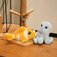 Nouveaux jouets d'animaux marins pour anniversaire : Crabes, requins, tortues marines, poulpes et poissons-clown mignons en coton PP doux, en forme de pendentif