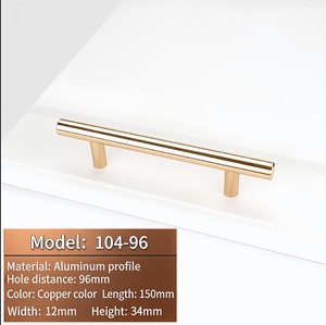 Poignées de meuble allongées en alliage d'aluminium massif doré |   Support mural Art Déco à trou unique avec fonction de suspension pour mariages et Diwali - Product Image 6