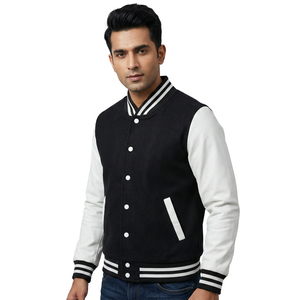 Blouson universitaire unisexe en laine anti-rides, qualité supérieure, style décontracté, dernier design, vente chaude, patchwork sur mesure, col montant - Product Image 1