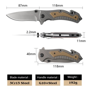 มีดพับสำหรับตั้งแคมป์ OEM HK FB097 ปรับแต่งได้ ผลิตจากเหล็กกล้าไร้สนิมเกรดอุตสาหกรรม 5Cr13 ใบมีดตรง ด้ามตรง - Product Image 3