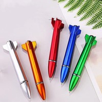 Fusée Forme Roller Stylos Espace Stylo À Bille Avec Lumière pour École Bureau Papeterie Logo Personnalisé Cadeau Fusée Stylo