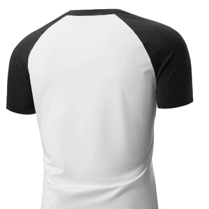 Venta al por mayor Slim cuello redondo manga corta brazo Color a juego Casual transpirable hombres camiseta - Product Image 6