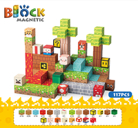 117Pcs Blok Magnetik Mainan Konstruksi DIY Edukatif untuk Anak-anak, Blok Bangunan Magnet untuk Dalam & Luar Ruangan, Hadiah Ulang Tahun Usia 4+