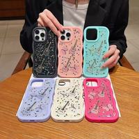 Coque de téléphone portable pour iPhone/Redmi/Itel, fabriquée par BAILI Factory, tendance, en résine, avec des motifs de papillons, de fleurs et de paillettes, pour filles, mignonne