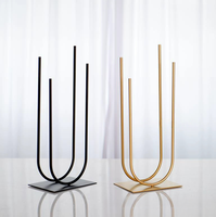 Support à fleurs en métal doré de luxe de haute qualité en forme de U pour la décoration de table de mariage