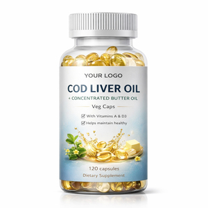 GMP Certified Fermented <strong>Cod</strong> <strong>Liver</strong> <strong>Oil</strong> &amp; Butter <strong>Oil</strong> Capsules Supports Bone Health Muscle Recovery Immune Function Omega EPA DHA - Product Image 1