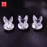 Zircone cubique synthétique de qualité AAAAA en forme de tête de lapin, 7,5*10 mm, pierre précieuse en vrac (créée en laboratoire) pour la fabrication de bijoux
