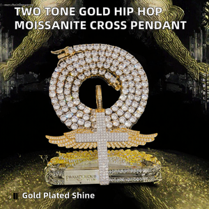 Pendentif unisexe Luxira Jewels, bijoux fins, plaqué or bicolore, hip hop, serti de moissanite, argent 925, certifié GRA - Product Image 2