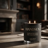 Vases à bougies noirs 12 oz en verre vide, impression personnalisée d'autocollants ou de cartons disponible pour kits DIY et lancement de marques