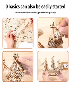 Maqueta de Madera del Barco Queen Anne's Revenge, Altamente Realista, Rompecabezas 3D, Kit de Juguete Educativo DIY para Jóvenes, Regalo - Product Image 4