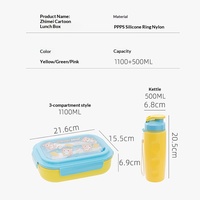 Boîte à lunch hermétique en plastique pour étudiants et employés de bureau, trois compartiments, forme carrée, compatible micro-ondes, capacité 1-2L, ensemble de tasses