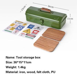 Công cụ kim loại hộp lưu trữ, cắm trại kim loại hộp lưu trữ, sắt di động cắm trại hộp công cụ, vali cầm tay cho ngoài trời - Product Image 3