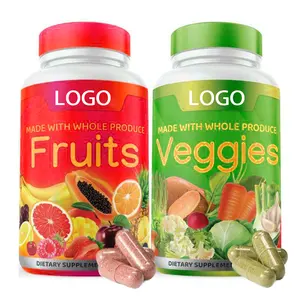 Suplementos de frutas y verduras de etiqueta privada hechos con superalimentos de alimentos integrales 90 Suplemento de frutas y verduras y frutas