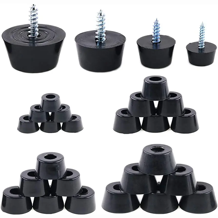 Rubber Round Table Chair Furniture Feet Leg Pads Conical Recessed Rubber Feet Bumpers Pads