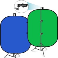 Toile de fond vert pour photographie, double face, en nylon bleu-vert, pour portraits, effets chroma key, diffusion en direct