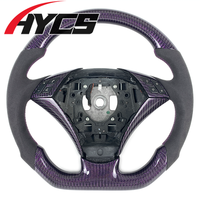 Volant sport personnalisé en fibre de carbone et suède violet pour BMW M3 M4 E60 E90 E80 E83 E91 E92 E93 520 523 528 530 535 545