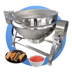 HNOC Industrial Automatic Steam Cook Pot Milk Boil Jacket Kettle Boil Pan with Mixer