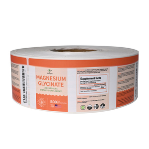 Etiquetas con logotipo de botella de producto de suplemento impresas personalizadas, pegatinas adhesivas de vinilo impermeables para etiquetas de embalaje de vitaminas nutricionales - Product Image 1