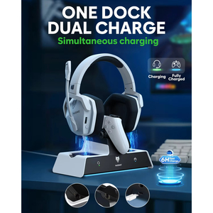 Auriculares Inalámbricos NUBWO G06 para Gamers con Estación de Carga para Auriculares y Control de PS5, Auriculares para Juegos con Batería de Larga Duración - Product Image 3