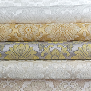 Luxe Jacquard Damassé Rideau Tissu Polyester Textile De Maison Tissu Foshan Brun Rideau Textile Rouleau En Vrac Stock <span class=keywords><strong>Lot</strong></span> - Product Image 1
