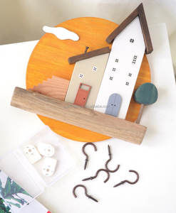 Décoration murale mignonne <span class=keywords><strong>clé</strong></span> <span class=keywords><strong>en</strong></span> <span class=keywords><strong>bois</strong></span> support de rangement entrée crochet mural petit cadre de <span class=keywords><strong>maison</strong></span> - Product Image 2