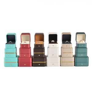 Boîte à bijoux en cuir PU et velours, boîte à bijoux personnalisée, couleur complète pour bagues, colliers, bracelets, logo personnalisé - Product Image 6