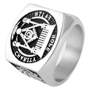 Yunnique Freemason <b>Ring</b> Stainless Steel Geometric Pyramid Crown Design Unisex Fashion Jewelry Gift - Product Image 5