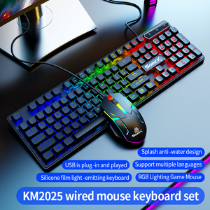 KM2025 Wired Mechanical <strong>Keyboard</strong> <strong>Mouse</strong> <strong>Combo</strong> Full Size 104 Keys RGB Backlit <strong>Gaming</strong> Tab <strong>Gaming</strong> <strong>Keyboard</strong> and <strong>Mouse</strong> Laptop Parts - Product Image 1
