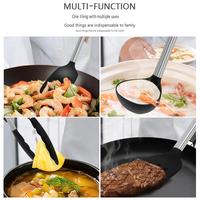 Ustensiles de cuisine 15 pièces en silicone avec support, spatule à fentes, cuillère, spatule à retourner, pince, fouet, brosse pour ensemble d'ustensiles de cuisson