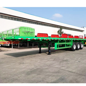 Semi-remorque plateau 40 pieds à <span class=keywords><strong>3</strong></span> <span class=keywords><strong>essieux</strong></span> pour transport de conteneurs à vendre - Product Image 2