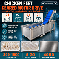 Ligne IQF Machine de Glazurage pour Poisson Surgelé Inox Alimentaire Motoréducteur Latéral Pattes de Poulet Enrobage de Glace