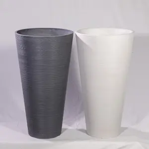 Venda de fábrica peso leve durável grande preto alta reciclado planejadores de plástico para casa e jardim