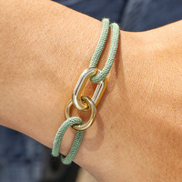 Bracelet en corde unisexe en acier inoxydable doré, ajustable, minimaliste, style nautique, pour hommes et femmes, vente en gros