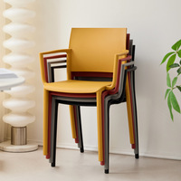 Chaise de salle à manger en plastique de style nordique moderne et minimaliste, dossier épaissi, pour la maison, restaurant commercial, salon de thé, empilable