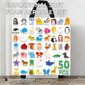Figurines éducatives contemporaines en mousse souple de taille moyenne, animaux, légumes, véhicules, lettres magnétiques de l'alphabet pour les tout-petits - Product Image 2