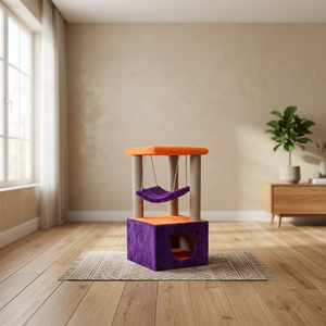 Luxury Classic Multi-Level <b>Cat</b> Tree Tower Premium Jute Eco-Friendly Scratching Post with Cozy Tube House & <b>Platforms</b> Carton - Product Image 3
