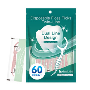 <span class=keywords><strong>Fil</strong></span> <span class=keywords><strong>dentaire</strong></span> épais double ligne, 60 pièces par sachet, emballé individuellement, Repast Flosser, cure-dent haute résistance, bâtonnet de <span class=keywords><strong>fil</strong></span> <span class=keywords><strong>dentaire</strong></span> à la menthe - Product Image 2