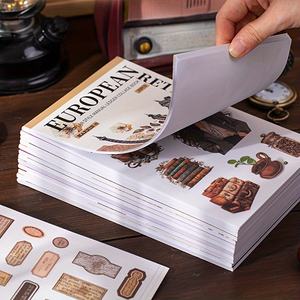 Colección Vintage Manor, 20 Hojas de Pegatinas Autoadhesivas de Papel, Diseño Espacial, Floral, Paisajístico, Elementos Arquitectónicos, Set de Papelería - Product Image 5