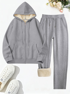 Survêtements pour femmes Logo personnalisé Tenues Jogger Vêtements deux pièces pour femmes <span class=keywords><strong>Sweat</strong></span> <span class=keywords><strong>à</strong></span> <span class=keywords><strong>capuche</strong></span> en polaire <span class=keywords><strong>doublé</strong></span> <span class=keywords><strong>Sherpa</strong></span> Pantalons <span class=keywords><strong>de</strong></span> survêtement pour femmes - Product Image 6