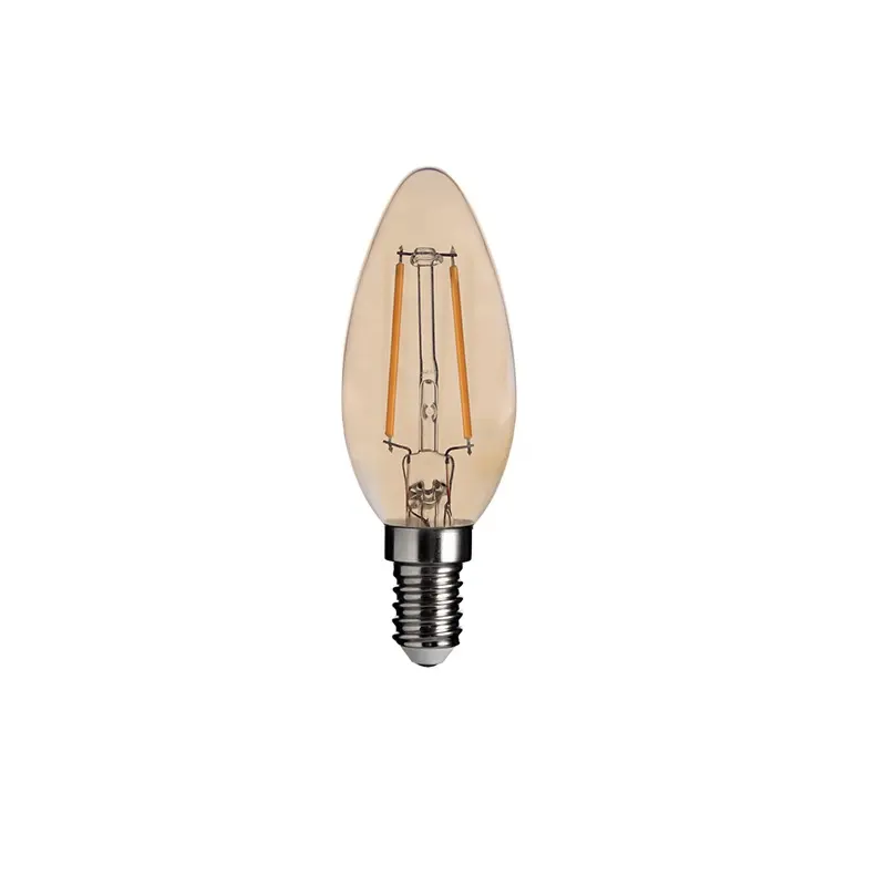 Ampoule à filament Edison vintage E14, ambre clair, C35