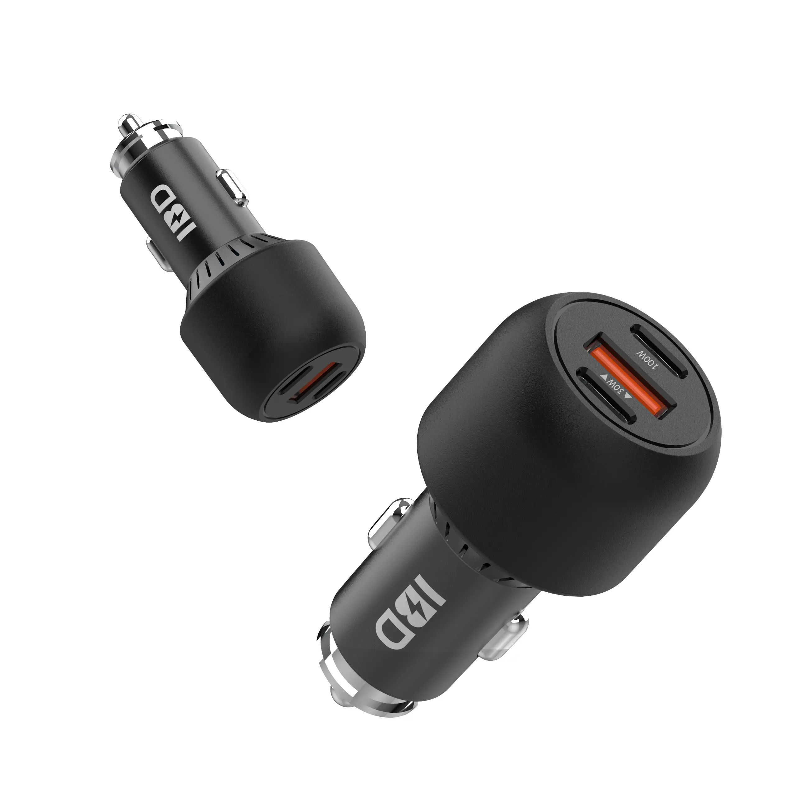 IBD350 100W 120W 130W Car Charger Cell Phone Charger Car, Qc 3.0 5V 3A 4.8A 5A Type C Usb Car Mobile Phone Charger For Apple