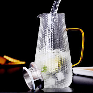 Bouteille infuseur à thé bleu <span class=keywords><strong>Amazon</strong></span>, ensemble de bouilloire à infusion de fruits, <span class=keywords><strong>carafe</strong></span> à <span class=keywords><strong>eau</strong></span> potable, pichet en verre borosilicate avec couvercle - Product Image 3