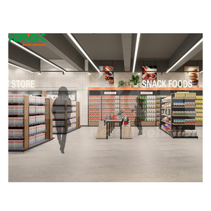 מדפי גונדולה ממתכת לסופרמרקט, מדף תצוגה לבן חד צדדי, זול, מסין, לחנויות סיטונאיות - Product Image 6