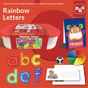 Gioco di Costruzione di <span class=keywords><strong>Parole</strong></span> in Plastica per Bambini, 26 Lettere Maiuscole e Minuscole dell'Alfabeto Inglese, Tema Animali e Natura, Ausilio Didattico per la Prima Educazione - Product Image 1