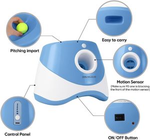 Lanzador Automático de Pelotas para Perros con 3 Distancias de Lanzamiento de 10-30 Pies, Juguetes Interactivos para Interiores y Exteriores con 3 Pelotas de Tenis - Product Image 3