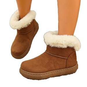 Bottes de neige à plateforme pour femmes, bottes d'hiver chaudes en tissu suédé, bottines à enfiler antidérapantes en microfibre suédée, <span class=keywords><strong>chaussures</strong></span> d'extérieur - Product Image 5