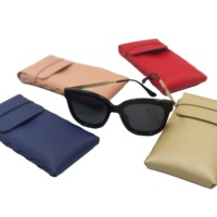 Étui à lunettes en cuir PU imperméable multicolores, logo personnalisé, sac de rangement souple pour lunettes de soleil et lunettes optiques