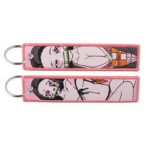Porte-clés en acier inoxydable creux à faible MOQ, populaires, thème Anime, Manga, Mecha, forme rectangulaire, plaques porte-clés tendance, cadeaux - Product Image 6