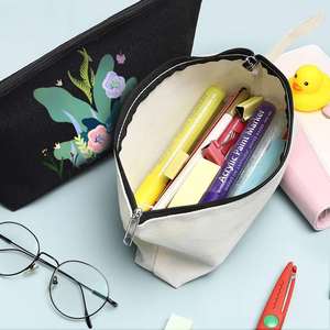 Trousse à crayons multifonction en toile avec fermeture éclair, trousse de toilette de voyage, organiseur pour la maison ou le bureau - Product Image 1